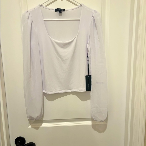 Faded Rose Sheer White Top Size Medium NWT - Picture 1 of 3